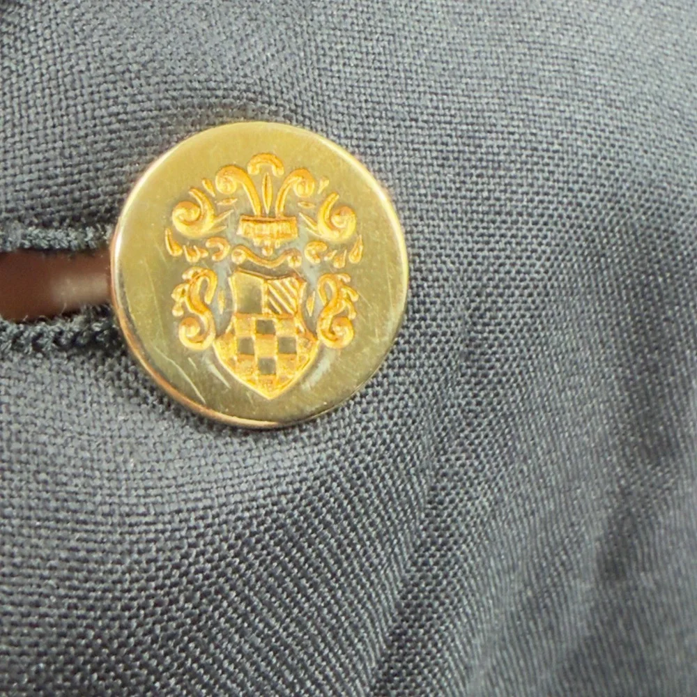 Botany 500 Suit Mens 42 Navy Blue Gold Button Sport Coat Made in USA